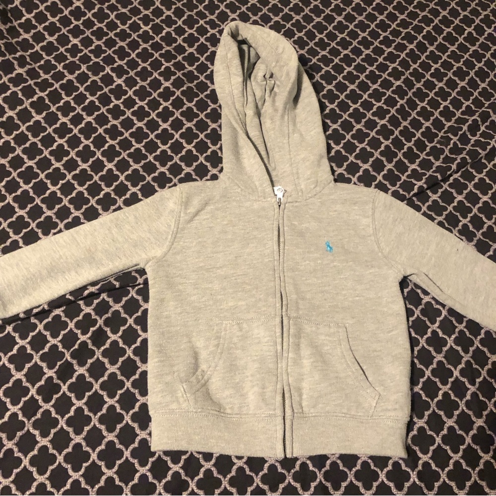 Polo Ralph Lauren Jacket Toddler 24 Months Gray Full Zip Hooded Fleece Logo H1 - Picture 5 of 7